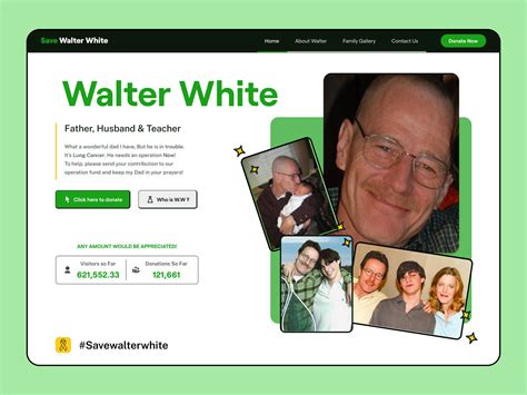 savewalterwhite|walter white donation website.